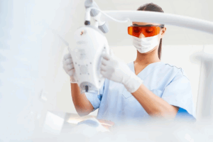 An in-office whitening session