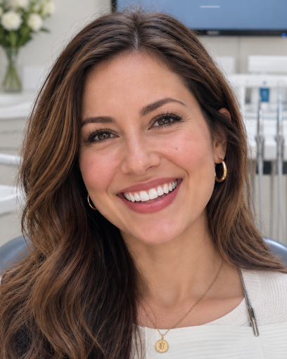 Woman with an even, natural-looking gum line smiling confidently after gum contouring in Midtown Manhattan